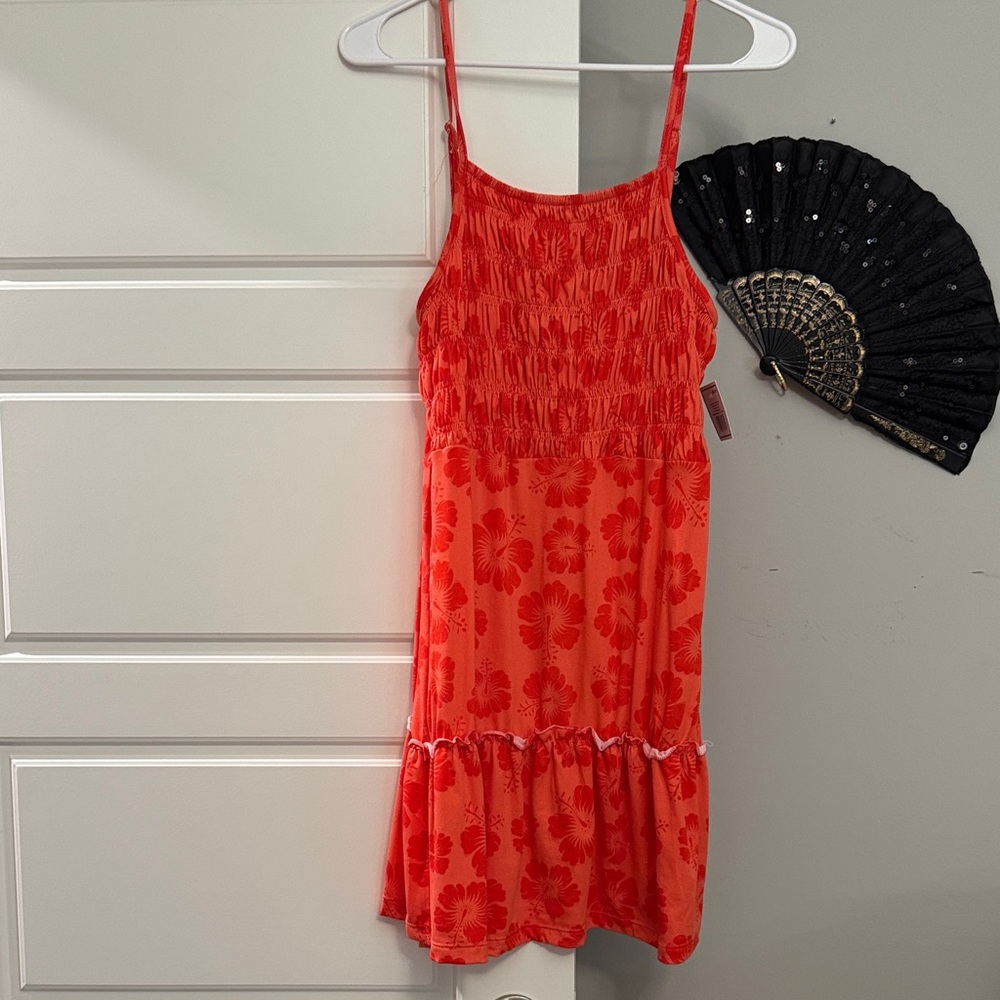 Floral Red Kids Dress